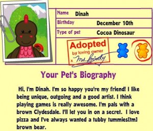 webkinz cocoa dinosaur