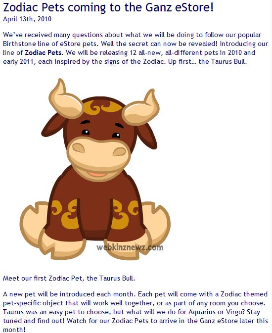 zodiac webkinz