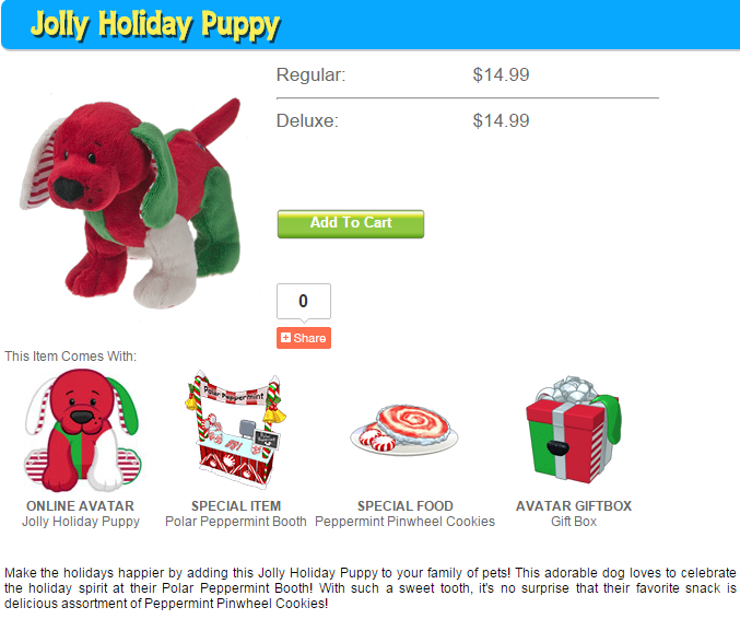 webkinz jolly holiday puppy