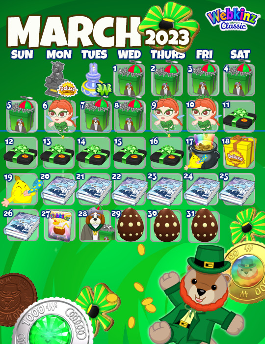 Webkinz Collection Events 2025 Calendar